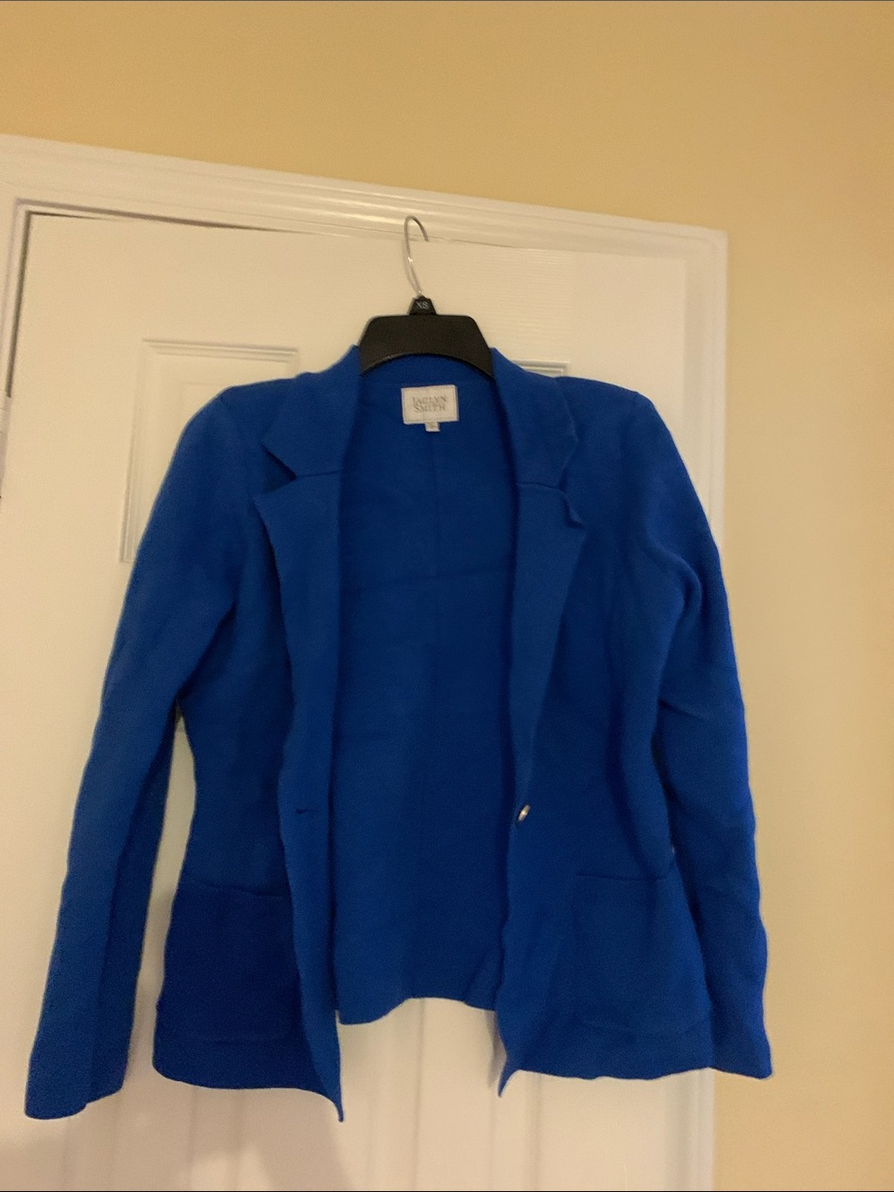 Jaclyn Smith Royal Blue Knit Open Blazer